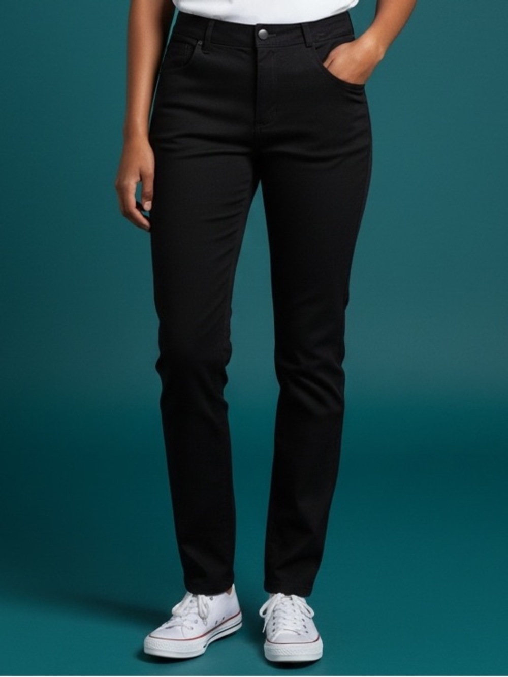 Mario Serrani Italy Women’s Black Stretch Slack Pants Size L/G Straight Leggings